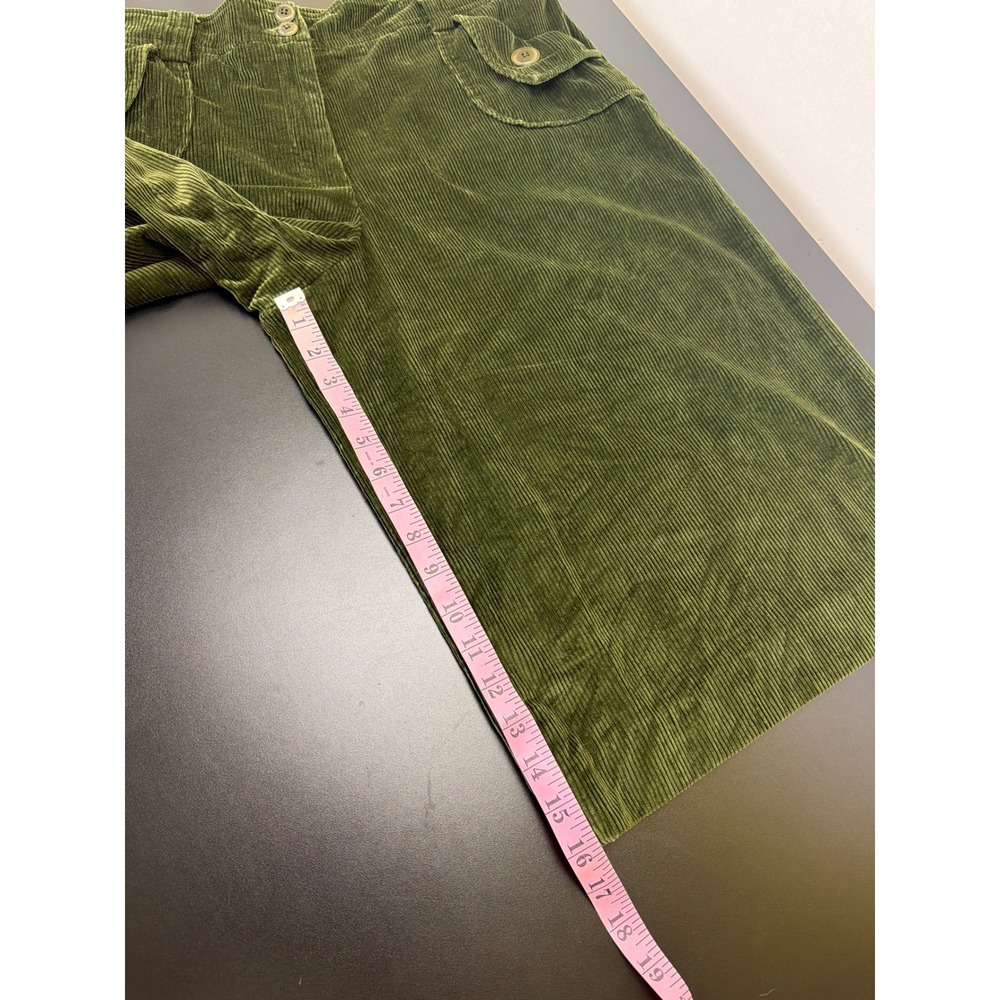 Talbots Olive Green Corduroy Gaucho Pants Wide Leg Cropped Utility Pockets 18 - Picture 8 of 9